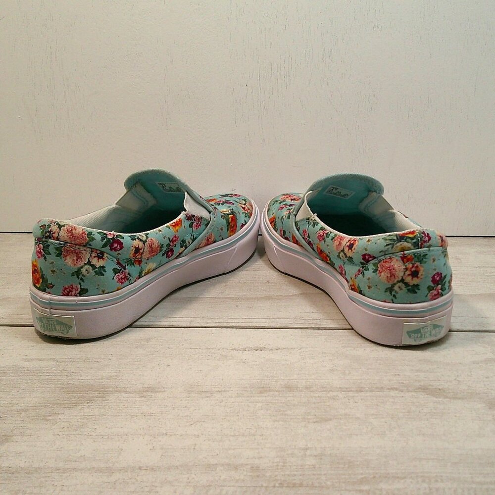 Vans Girls Garden Floral Comfycush Blue Classic Slip-on Size 2.5 - Picture 6 of 12